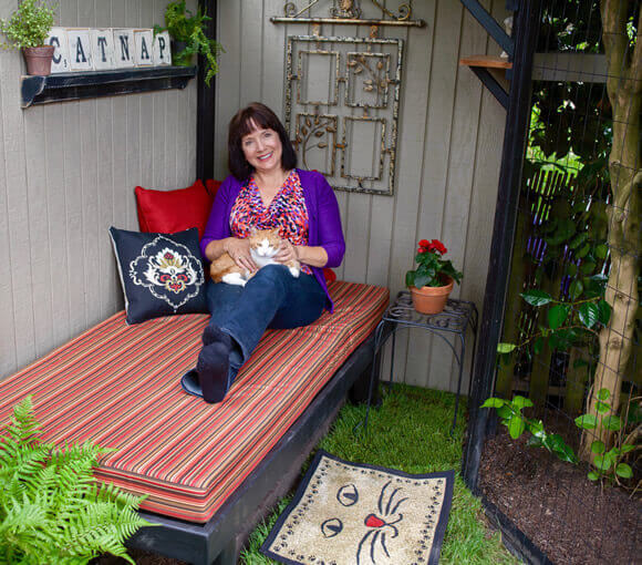 Catio cat enclosure Cynthia Chomos catnap catiospaces