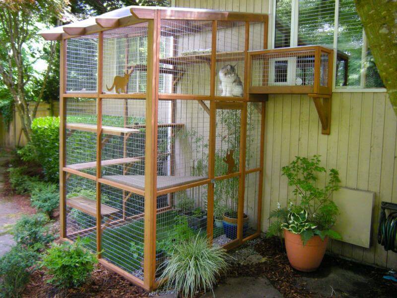 Large catio attached to the side of a house