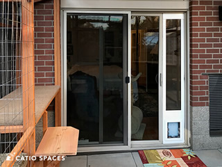 Cat flap in outlet double glazed patio door