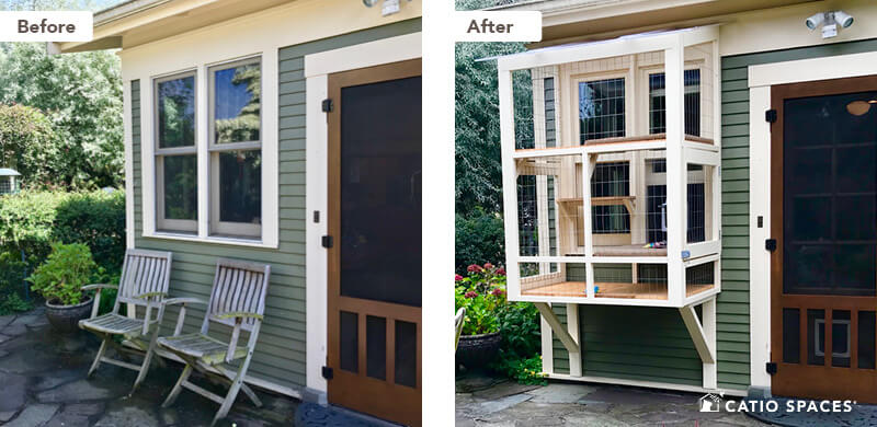 Catio Cat Enclosure 2up Before After Janey Window Condo Wm Catiospaces