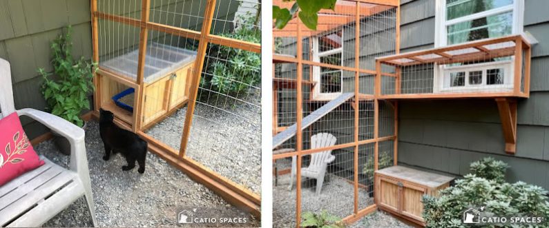 Catio Cat Enclosure 2 Up Litter Box Interior Exterior Wm Catiospaces Com
